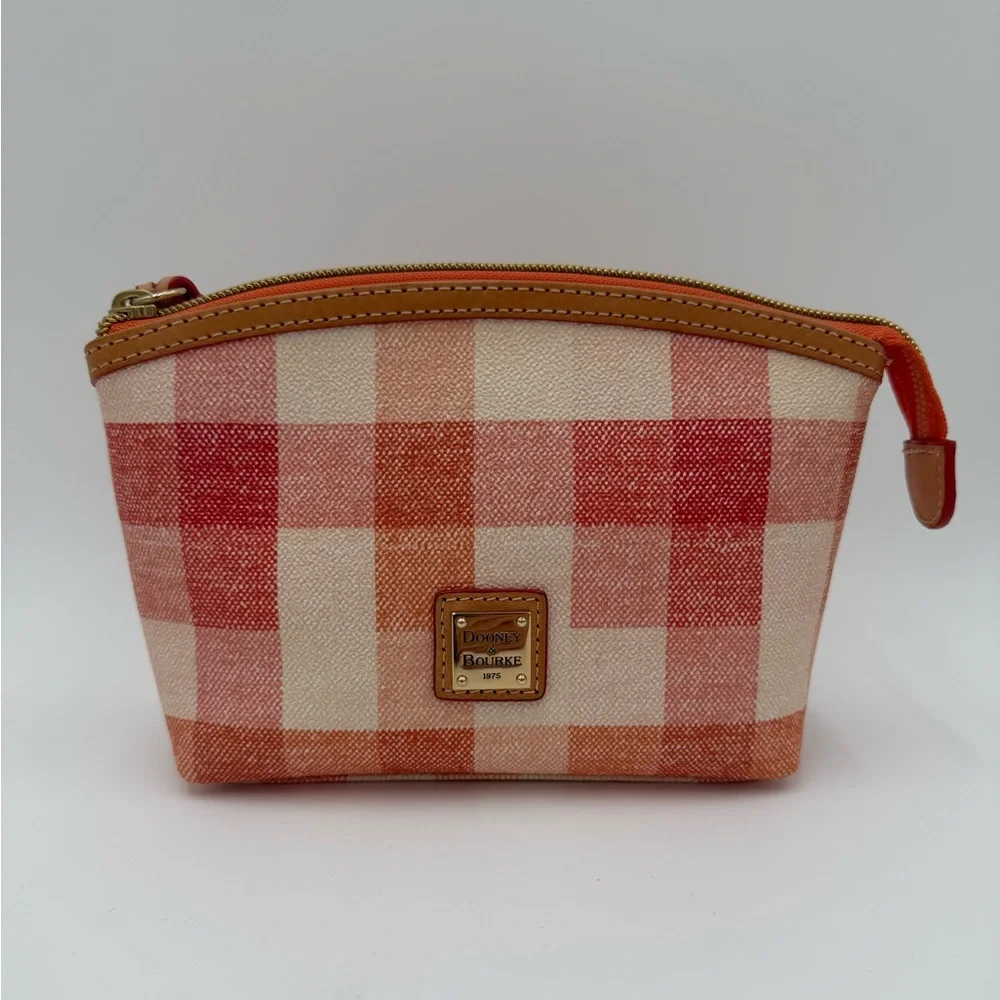 NWOT Dooney & Bourke Quadretto Check Cosmetic Case
